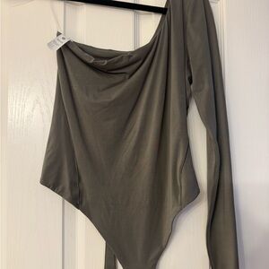 Asymmetrical Gray Bodysuit